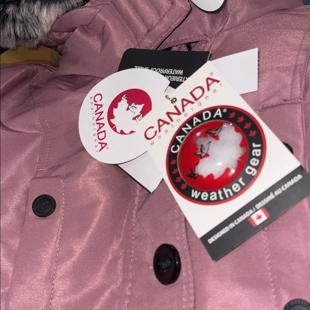 NWT $300 Canada Weather Gear Pink Haze Puffer Parka Jacket Faux Fur Hood M Ski - Picture 9 of 11